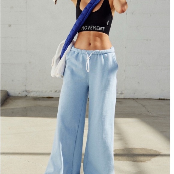 FP Movement by Free People Pants - Free People Movement For The Win Blue Wide Leg Sweatpants Sz XL NWT